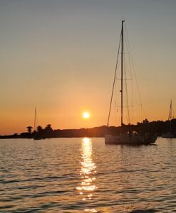 Sortie en mer au coucher du soleil