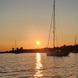 Sortie en mer au coucher du soleil